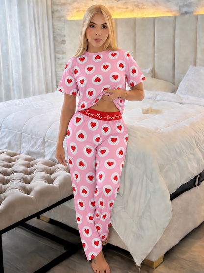 Pijama Pantalon Corazones - Calidad PREMIUM
